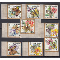 Фауна. Бабочки. Фуджеира (ОАЭ). 1967. 9 марок б/з. Michel N 177-185 (12,0 е).