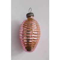 Ёлочная игрушка СССР. Цвет розовый.