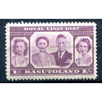 Британские колонии - Басутоленд - 1947г. - Визит королевской семьи, 1 Sh - 1 марка - полная серия, MLH [Mi 38]. #2-Bc-36-A-1