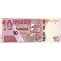 Зимбабве 10 долларов образца 2020 года UNC p103
