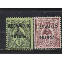Fr Колонии Уоллис и Футуна 1920 Надп на марках Новой Каледонии Кагу Стандарт #1-2*