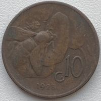 Италия 10 чентезимо 1928 г.