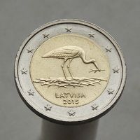 Латвия 2 евро 2015 Аист
