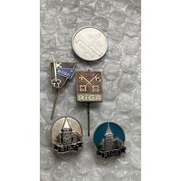 Значки города Рига, 4 шт