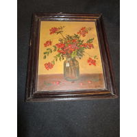 Картина подписная . Рябина . Масло