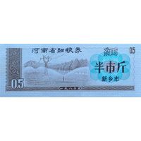 Werty71 Китай Продуктовый купон 0,5 Единиц 1981 провинция Хэби UNC банкнота