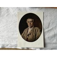 Открытка В.Г. Перов, Портрет неизвестного, Третьяковская галлерея, русская живопись, 1962г, ИЗОГИЗ, чистая, есть заломы