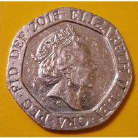 Великобритания 20 пенсов 2015 из оборота