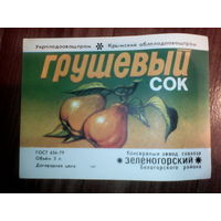 Этикетка от сока. УССР. Крым