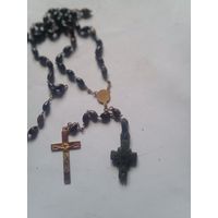 Розарий католический четки,Крестик старый, сборный лот