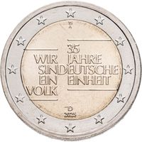 Германия 2 евро, 2025 35 лет объединению Германии D UNC из ролла