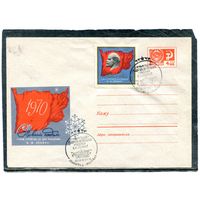 СССР 1969. ХМК. Конверт с СГ. С Новым годом. Столетие дня рождения В.И. Ленина. Гашение Ленинград 1970