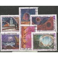 Куба. День космонавтики. Космическая фантастика.1975г. Mi#2039-44. Серия.