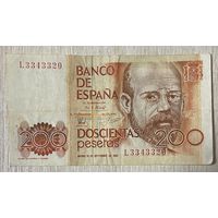 Банкнота Испания 200 песет 1980 год.