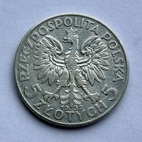 Монета серебро Польша 5 злотых 1932 год Ядвига ОТЛИЧНЫЕ