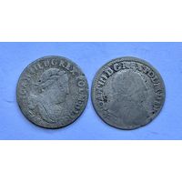 Монеты СЕРЕБРО Польша 6 грошей 1681 и 1682 год Ян Собеский