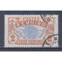 [1450] Французские колонии.Реюньон 1907. Карта острова.2с. Гашеная марка.