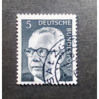 Марка Германия 1970 год Густав Хайнеман
