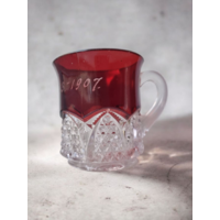 СТАРИННОЕ СТЕКЛО, ЧАРКА, КРУЖКА, 1907 ГОД.