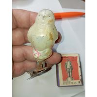 Игрушка на ёлку ,  Воробей , винтаж , стекло , СССР .