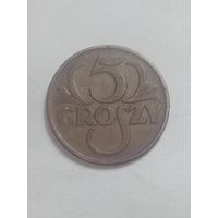 Польша 5 грошей 1936 года .