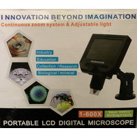 Цифровой электронный микроскоп USB 1-600x 3,6 МП, портативный 8-светодиодный VGA-микроскоп с 4,3-дюймовым HD OLED-экраном