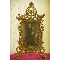 Рамка латунная для фото настольная (  18 х 33 ; для фото 10,5 х 17 )