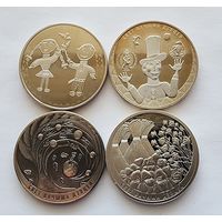 Беларусь 1 рубль 2016,2017,2018,2019 Мир глазами детей 4 монеты