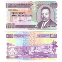 Бурунди 100 франков 2024 год UNC