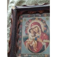 Икона Богородица Жировичская в резной рамке 16/14