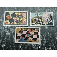 Германия Нотгельд 50 пфенниг 1/2 марки 1922 Stroebeck Шахдорф-Штрёбек Шахматы 3 шт