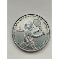 5 долларов Ниуэ. Штеффи Граф.