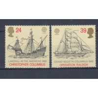 [591] Великобритания 1992. Парусники.Колумб.EUROPA.ЕВРОПА. MNH