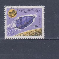 [476] Албания 1966. Космос СССР. Станция Луна-10. Гашеная марка. 2