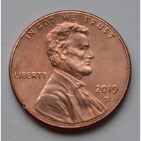 США, 1 цент  2019 г. D