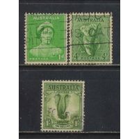 GB Доминион Австралия 1937  Королева Елизавета Коала Птица лир Стандарт # 138С,144С,148С