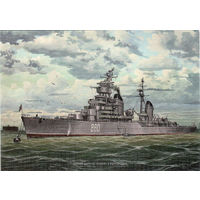 Почтовая карточка "Лёгкий крейсер "Киров" у Кронштадта"