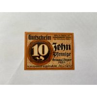 Нотгельд 10 пфеннигов. Веймарская республика - 1602