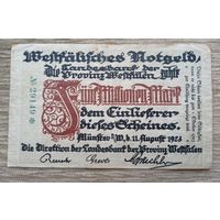 Werty71 Германия 5 миллионов 5000000 марок 1923 Вестфалия Мюнстер 5 000 000 банкнота гроссгельд