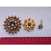 Брошки винтажные СССР+Серьга