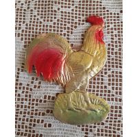 Игрушка ёлочная птица Петух, картон. СССР