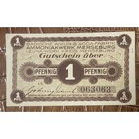 Нотгельд 1 пфенниг 1917 год. Мерзебург,. Веймарская республика