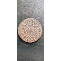 Шесть грошей 1757год.