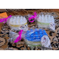 Сувенирное массажное мыло ручной работы, вес 125-140 грамм