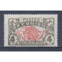 [1450] Французские колонии.Реюньон 1907. Карта острова.4с. Гашеная марка.