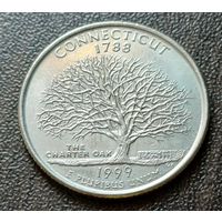 США 1/4 доллара, 1999 Квотер штата Коннектикут    D     ( 1-5-4 )