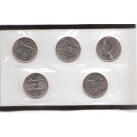 Набор 25 центов США 2001 г. серия Штаты и Территории двор D _состояние UNC