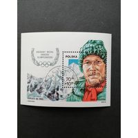 Польша 1988 Блок Mi.106 с маркой "Серебряная олимпийская медаль Ежи Кукучки" (гашение с клеем) Mi.3155 каталог 1.20 евро