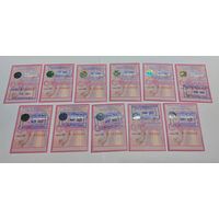 Проездные билеты Несвиж 11 шт.