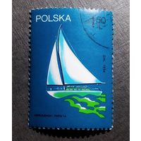Марка Польша 1974 год Парусник